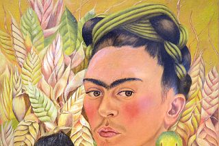 05 Autoretrato con mono y loro Self Portrait with Monkey and Parrot Painting By Frida Khalo MALBA Buenos Aires